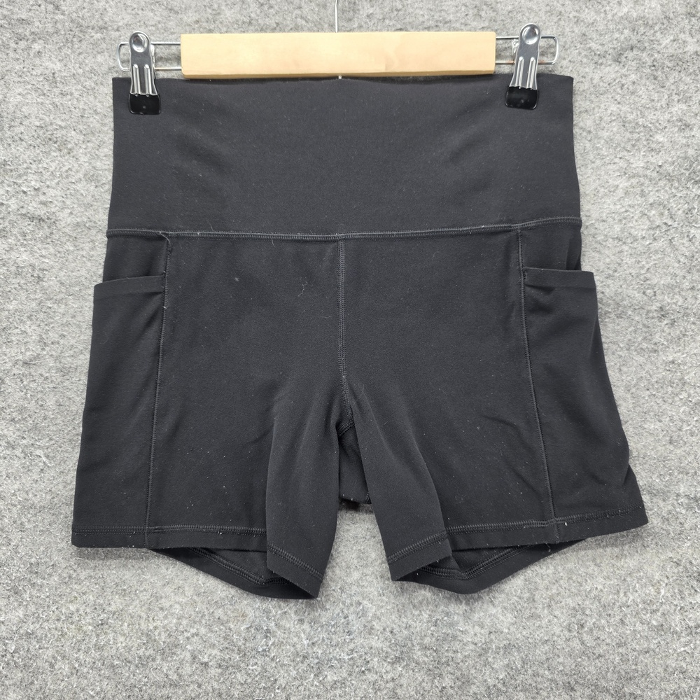 Athleta Shorts Womens S Black 5 In Salutation Stash II Biker Pockets Yoga